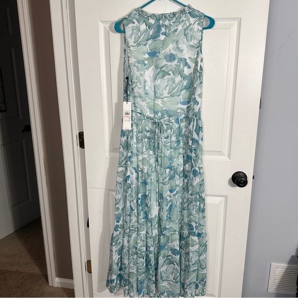 NWT Calvin Klein ruffled chiffon maxi dress, tiered, size 10, flowy, feminine - Picture 11 of 14
